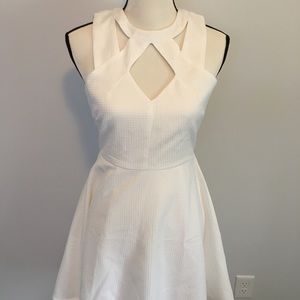 White dress with cutout